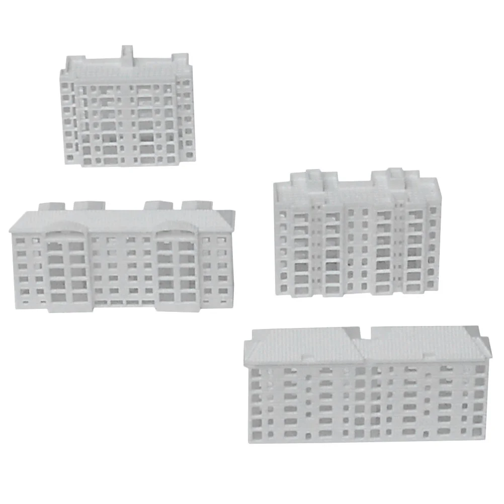 

4 Pcs The House Building Model Ornaments Small Models Miniature White Playing Props Miniatures for Crafts