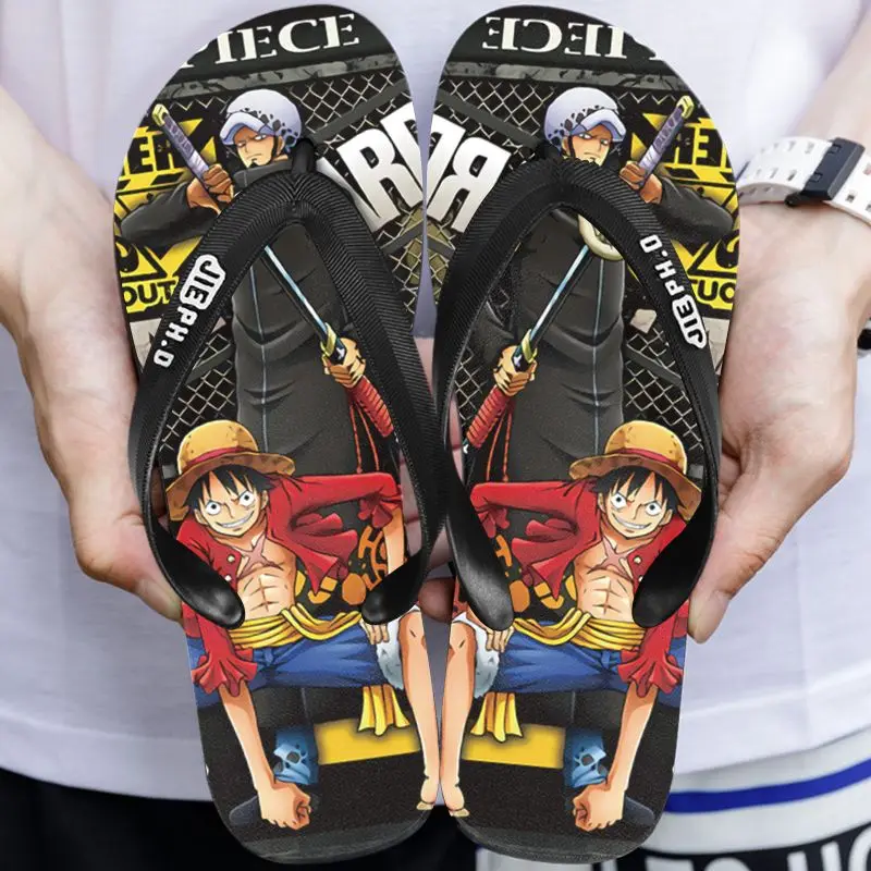 

Cartoon anime one piece Luffy Zoro flip flop Men women summer Outdoor anti slip wear-resistant lovers Fashion student sandals