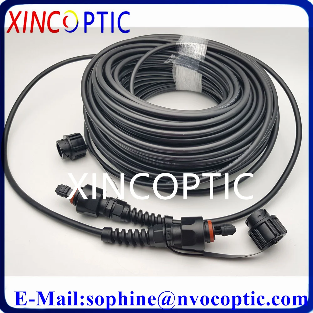 

12Core 6.0mm 150M Waterproof ODVA-MPOAPC to ODAVMPO/APC Male Black TPU Fiber Optic Patch Cord Cable Connector Compatible With TE