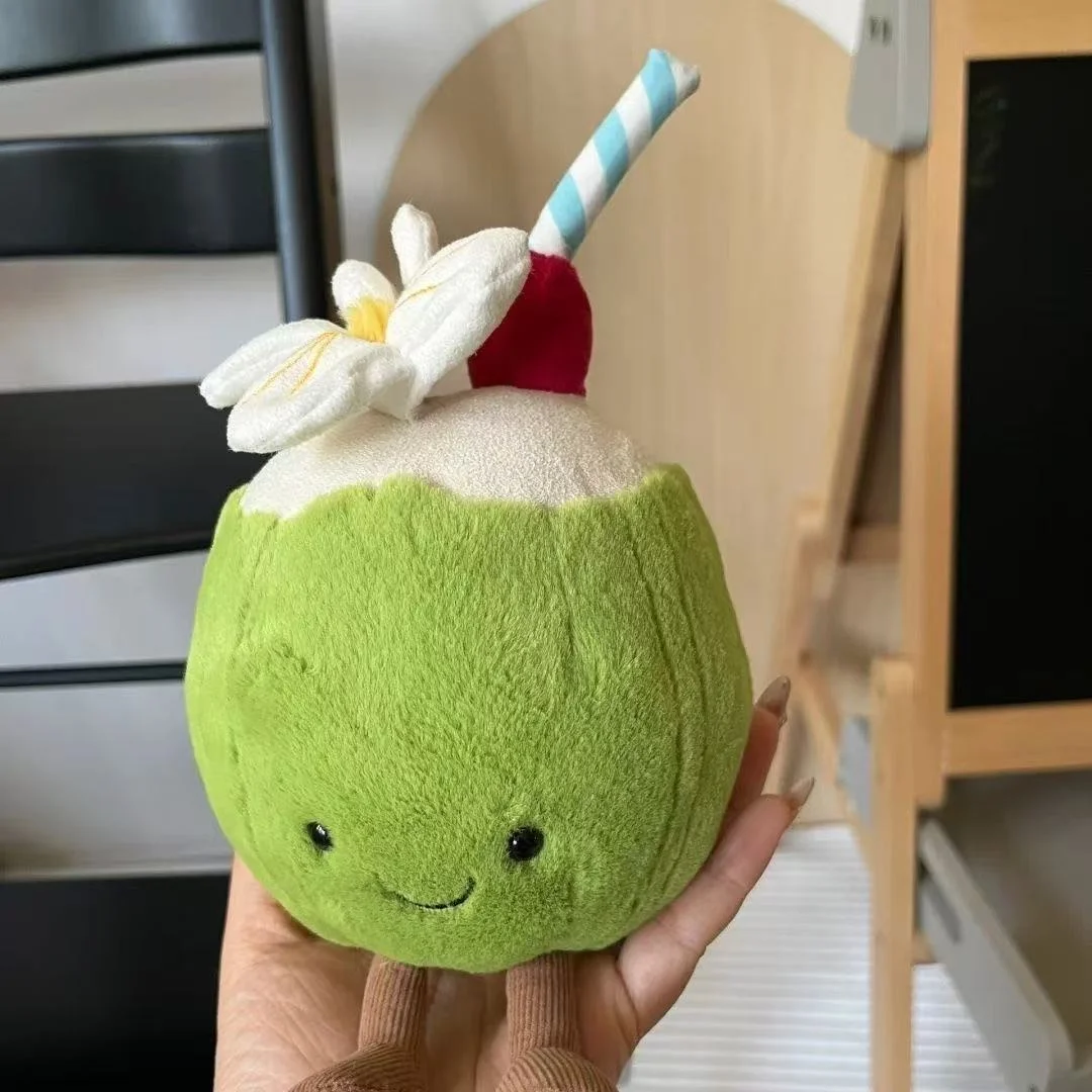 JELLYCAT limonada capuchas de coco palmera muy suave Coral rojo juguete de peluche muñeca de dibujos animados decoración del hogar regalos de navidad niña