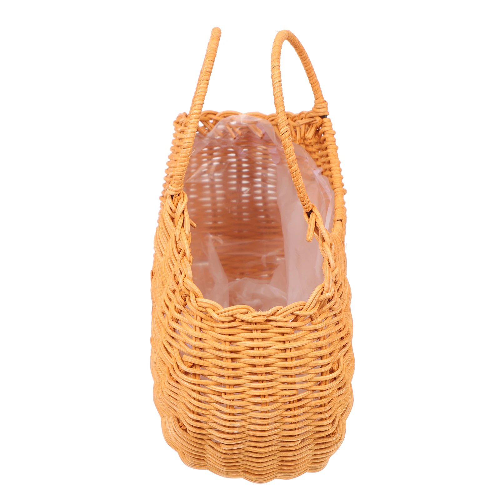 

Baskets Rattan Flower Woven Storage Small Decorative Outdoor with Handle Weave