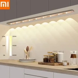 Lámpara de noche Xiaomi con Sensor de movimiento, recargable por USB, LED inalámbrico de 80CM, 3 colores para dormitorio, cocina, armario, luz trasera para inodoro