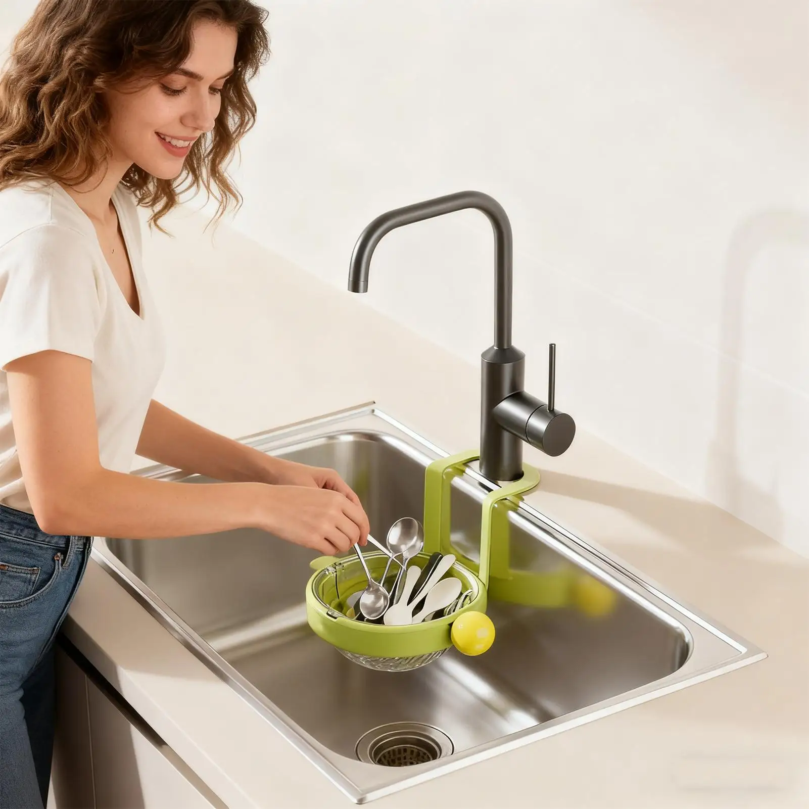 

Kitchen Sink Strainer Basket Automatic Dumping Filter Sink Vegetable Draining Basket For Home Cooks Busy Parents Apartment Meal