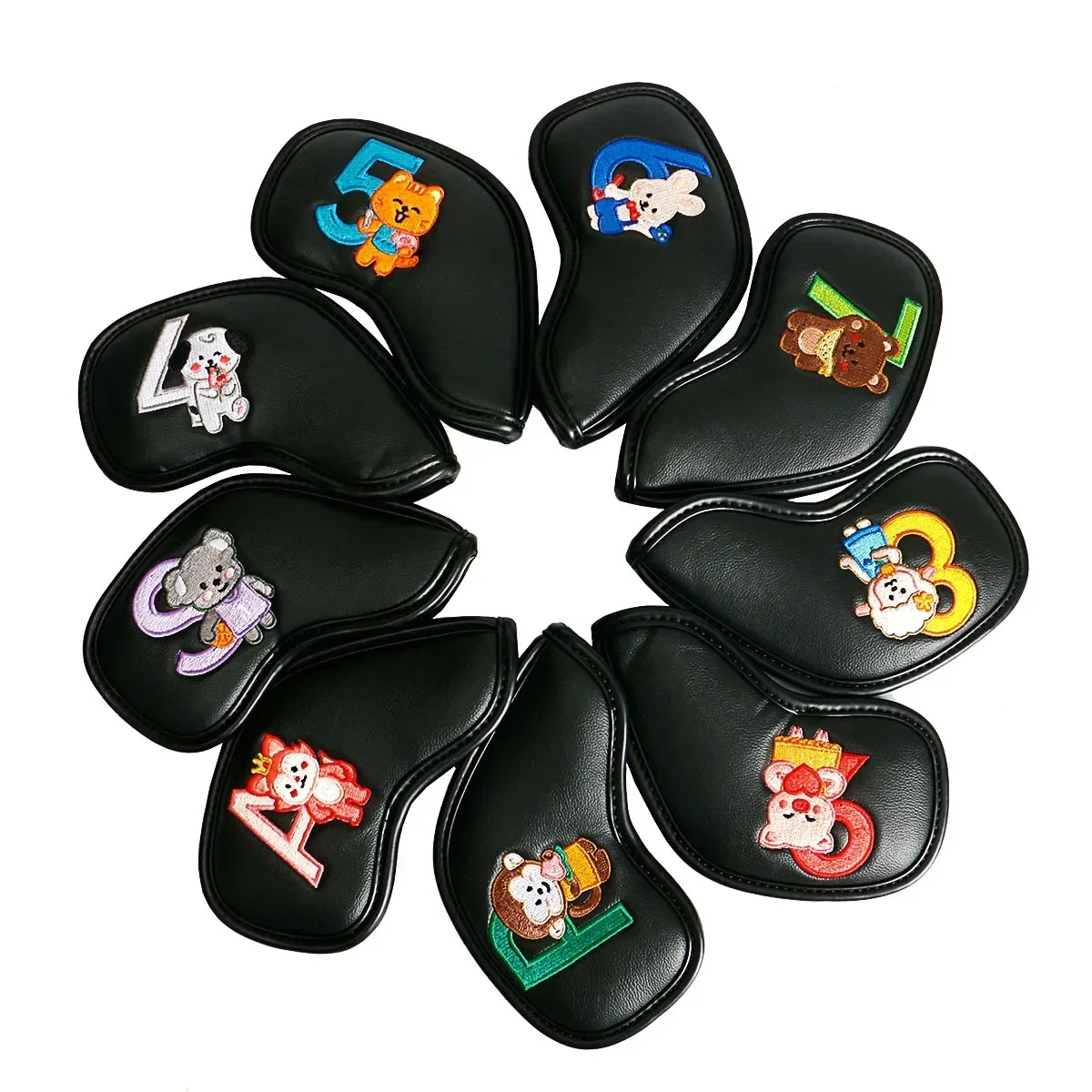 

Golf Club Iron Head Covers Protector Case PU Golf Iron Headcover Golfs Training Equipment Accessories Golfs Head Cover Set