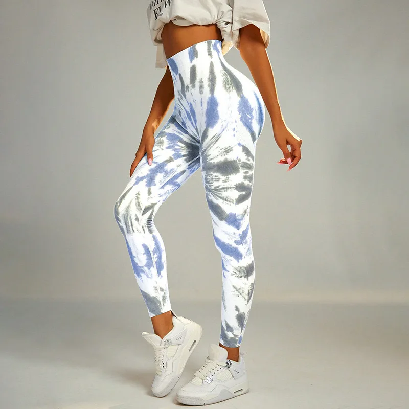 New Tie Dye Yoga Pants Gym Leggings Women Seamless High Waist Push Up Tights Scrunch Butt Fitness Legging Workout Sport Leggings