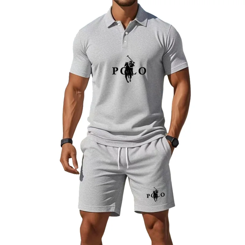 

Summer men's casual T-shirt top - two-piece set, including shorts set, with a slim fit design, for everyday casual wear style
