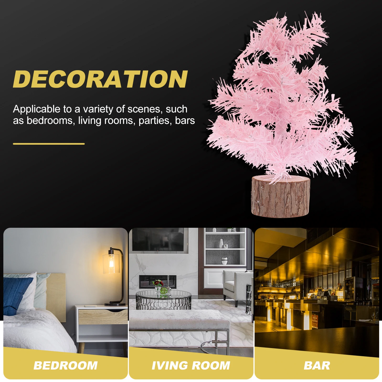 

Pink Mini Christmas Tree Decorations Artificial Flocking Tabletop Ornament For Home Party Nursery Kitchen 30Cm