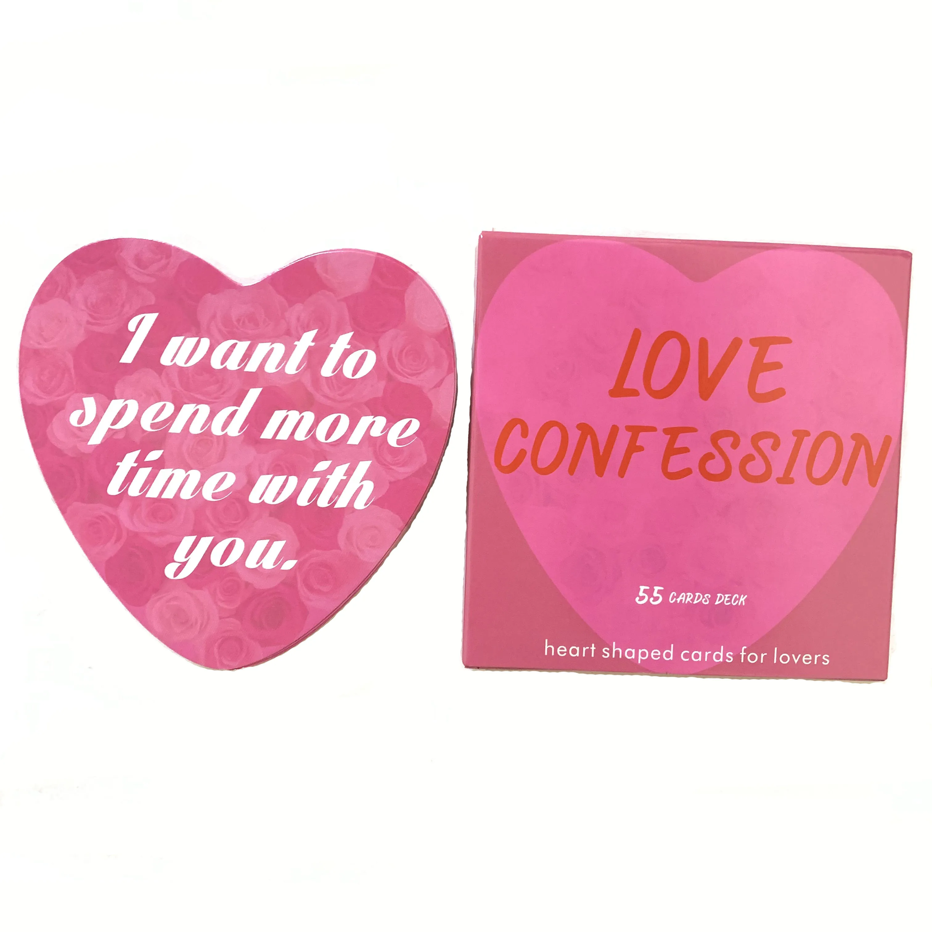 Love Confession Oracle Deck A 55 Cards English Heart Shaped cards Love Keywords Meaning For Lovers Board Games Divination Fate