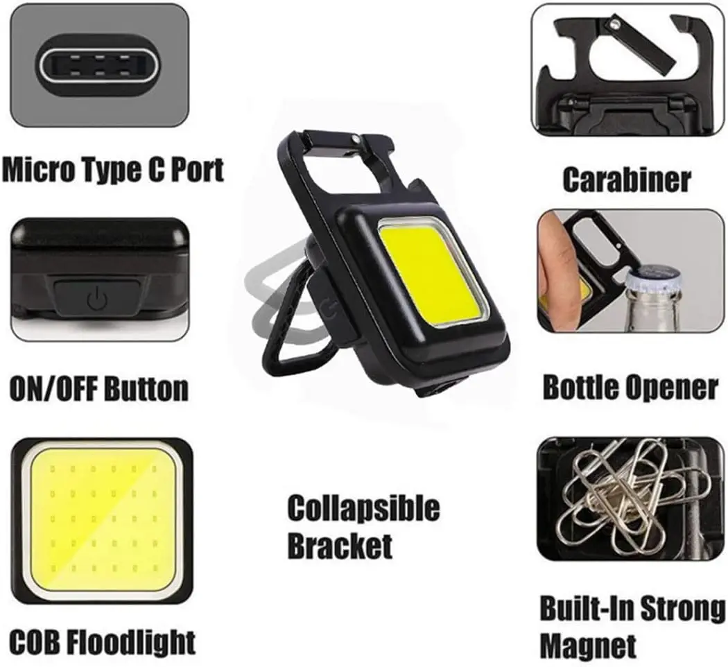 Mini Led Cob Flashlight Multifunctional Rechargeable Flashlights Lanterna Portable 500ma Paint 6000k Cable Shell High Lamp Usb 3