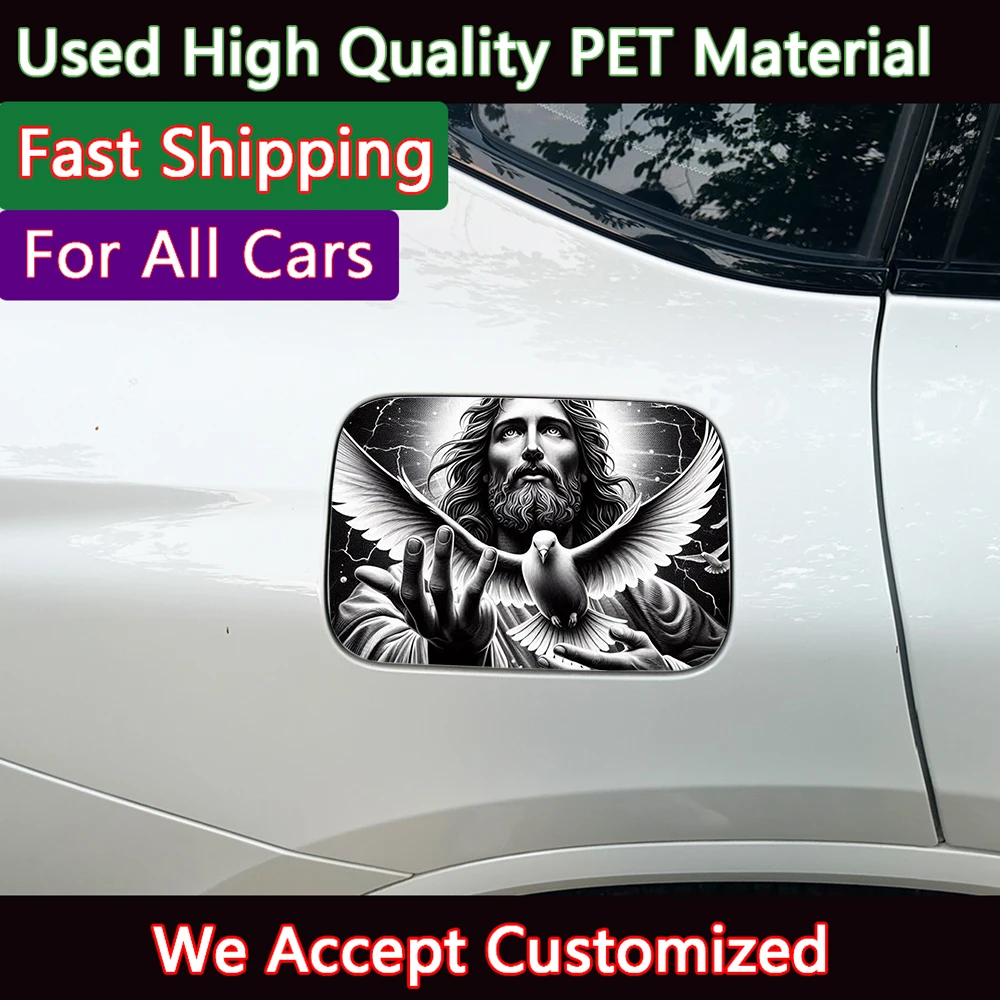 Jesus Pray Free Waterproof Car Fuel Tank Cap Sticker Sunscreen Decal Car Stickers