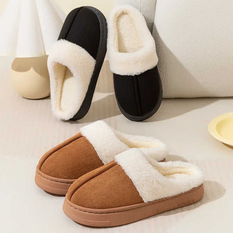 Fluffy Winter Slippers For Women Comfortable Warm Furry Fuzzy Home Shoes Woman Indoor Thick Sole Plush Slides Female