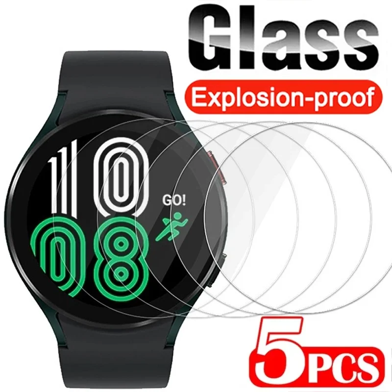 5Pcs Clear Tempered Glass For Samsung Galaxy Watch 7 6 5 4 5 Pro 6 Classic 47MM 45MM 44MM 43MM 40MM Touch Screen Protector Film