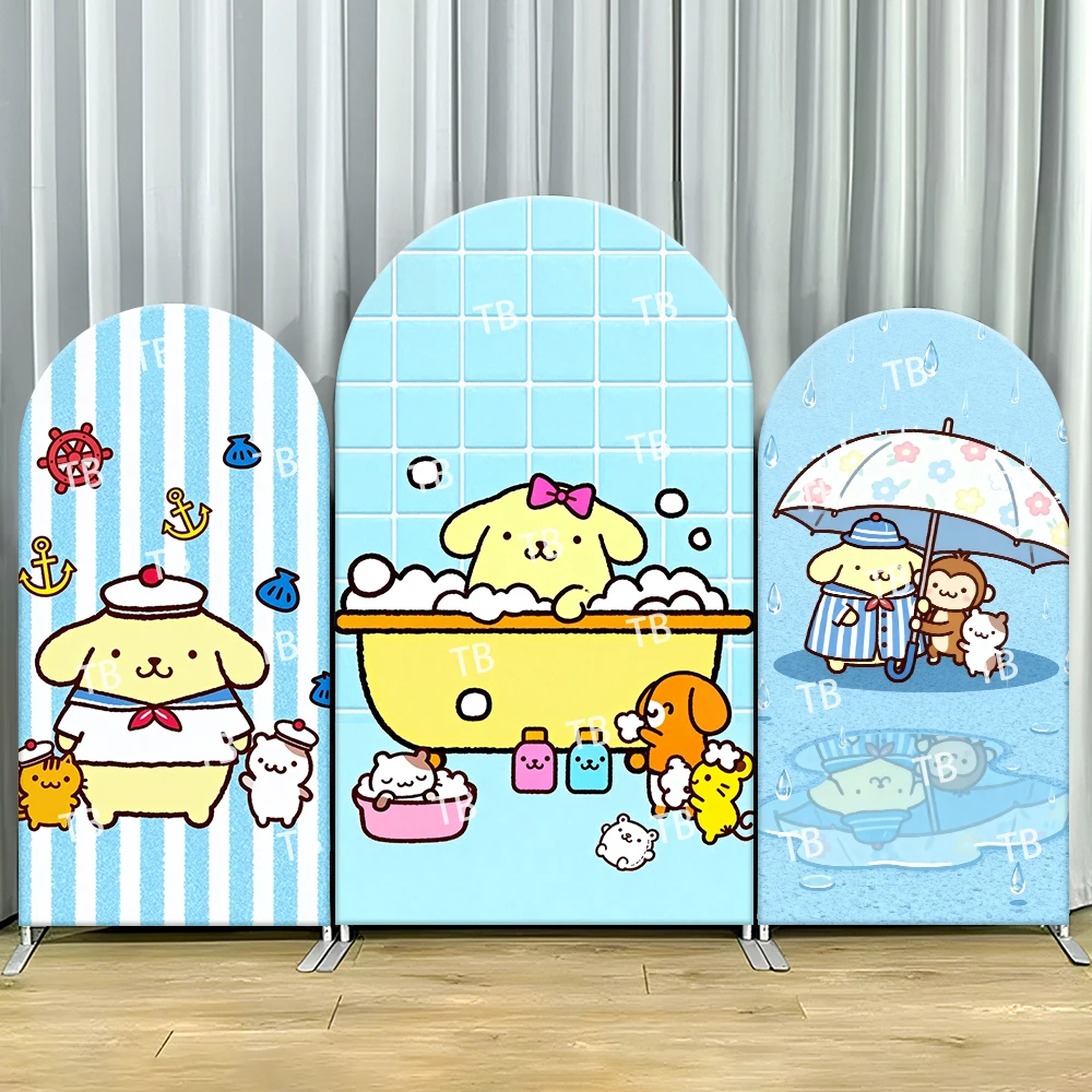 

Sanrio Pompompurin Multi-scene Cute Style Arch Backdrop Cover Kawaii Decor Photo Booth Prop for Kids' Party Theme Decoration
