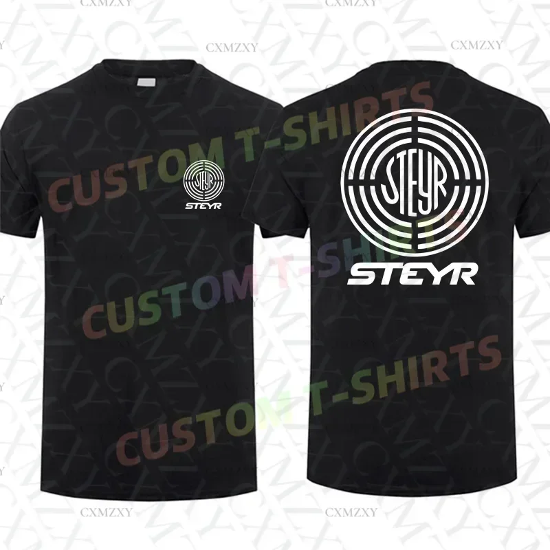 

Men T Shirt Casual Steyr Logo T-shirt Graphic Summer Short Sleeves 100% Cotton S-3XL
