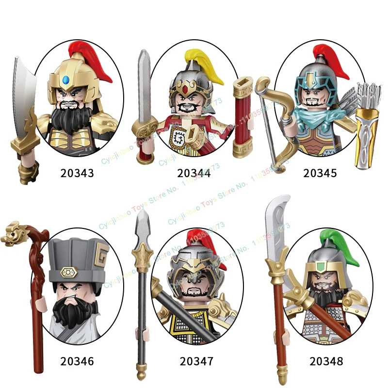 MOC Medieval The Three Kingdoms Soldiers Hero Knights Solider Weapon Brick Mini Action Figures Building Blocks Toy For Kids Gift