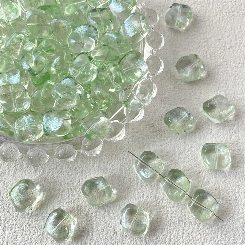 20Pcs/lot 11MM Irregular Square Shape Crystal Glass Loose Beads Charms For Jewelry Making Diy Bracelet Earrings Accessories