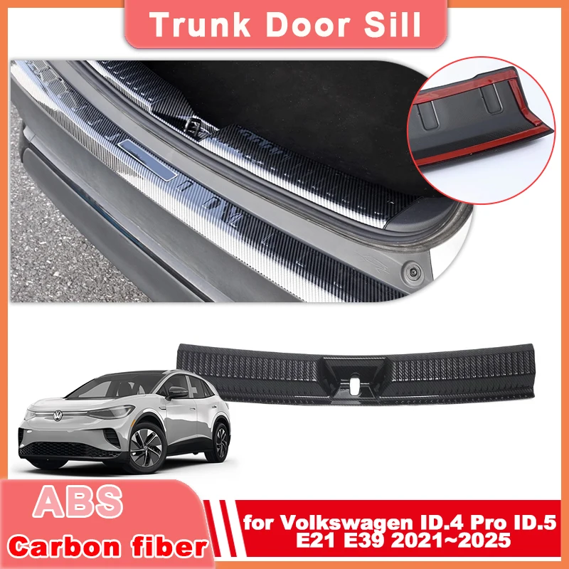 

Car Trunk Door Sill for Volkswagen VW ID.4 Pro X Crozz E21 ID.5 E39 2021~2026 ABS Threshold Guard Plate Trim Strips Accessories