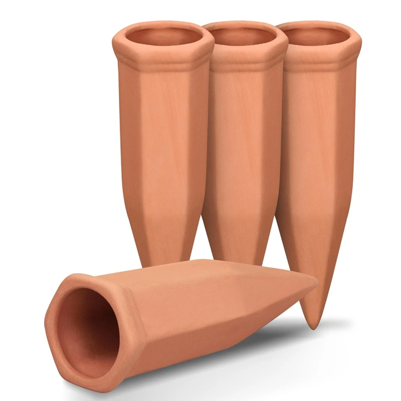 Terracotta Watering Spikes,Wine Bottle Watering Stakes,Slow Release Self Watering Planter Insert for Out Indoor Plants-SPMI
