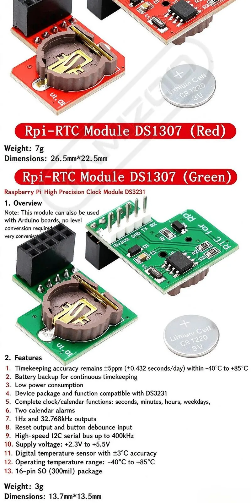 Uhrmodul-Serie Raspberry Pi Hochpräzises RTC DS3231 Etc – Detail 8