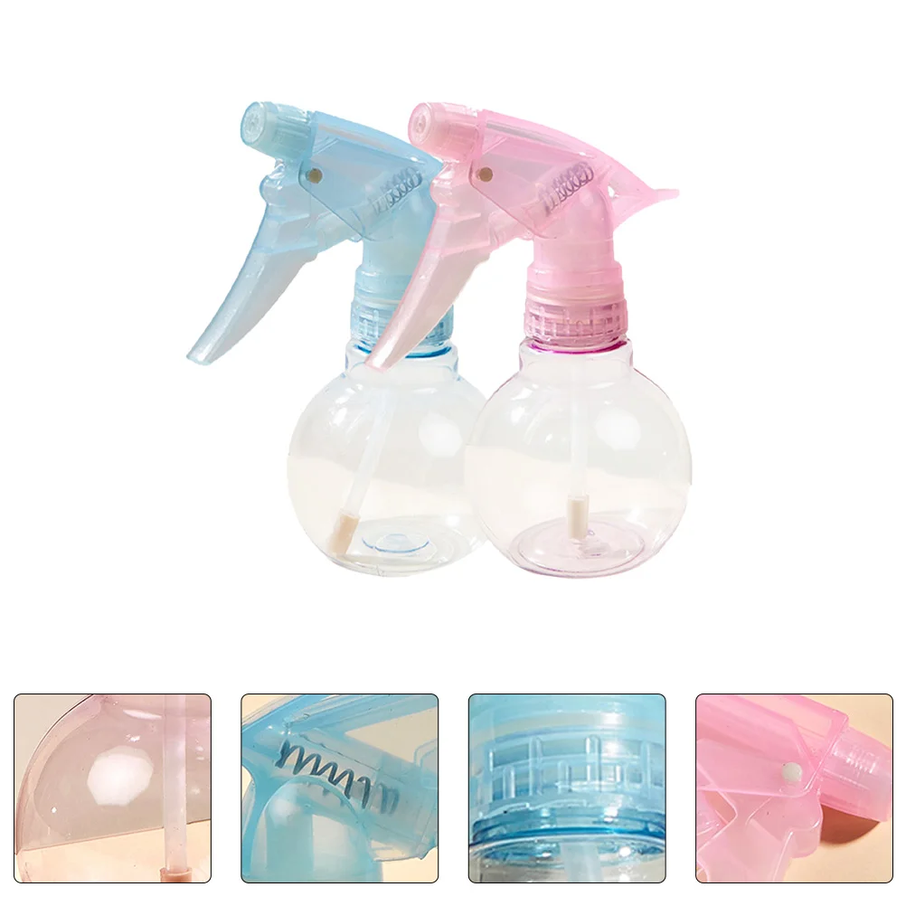 

2Pcs Hand Press Spray Bottles Portable Lightweight Refillable Hairdressing Cosmetics Mist Sprayers Travel Makeup Accessories