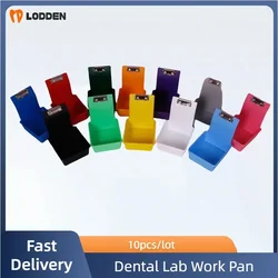 Dental Storage Box for Lab Colourful Plastic Work Pans Dentistry Sorting Organizing Boxes with Metal Clip Holder Tools