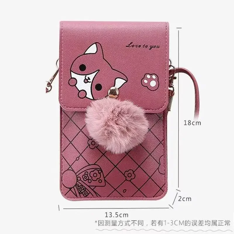 Women Multi-functional Touchable Cell Phone Pocket Card Purse Crossbody Shoulder Bags Daily Pouch Handbags Hasp Wallets for Girl