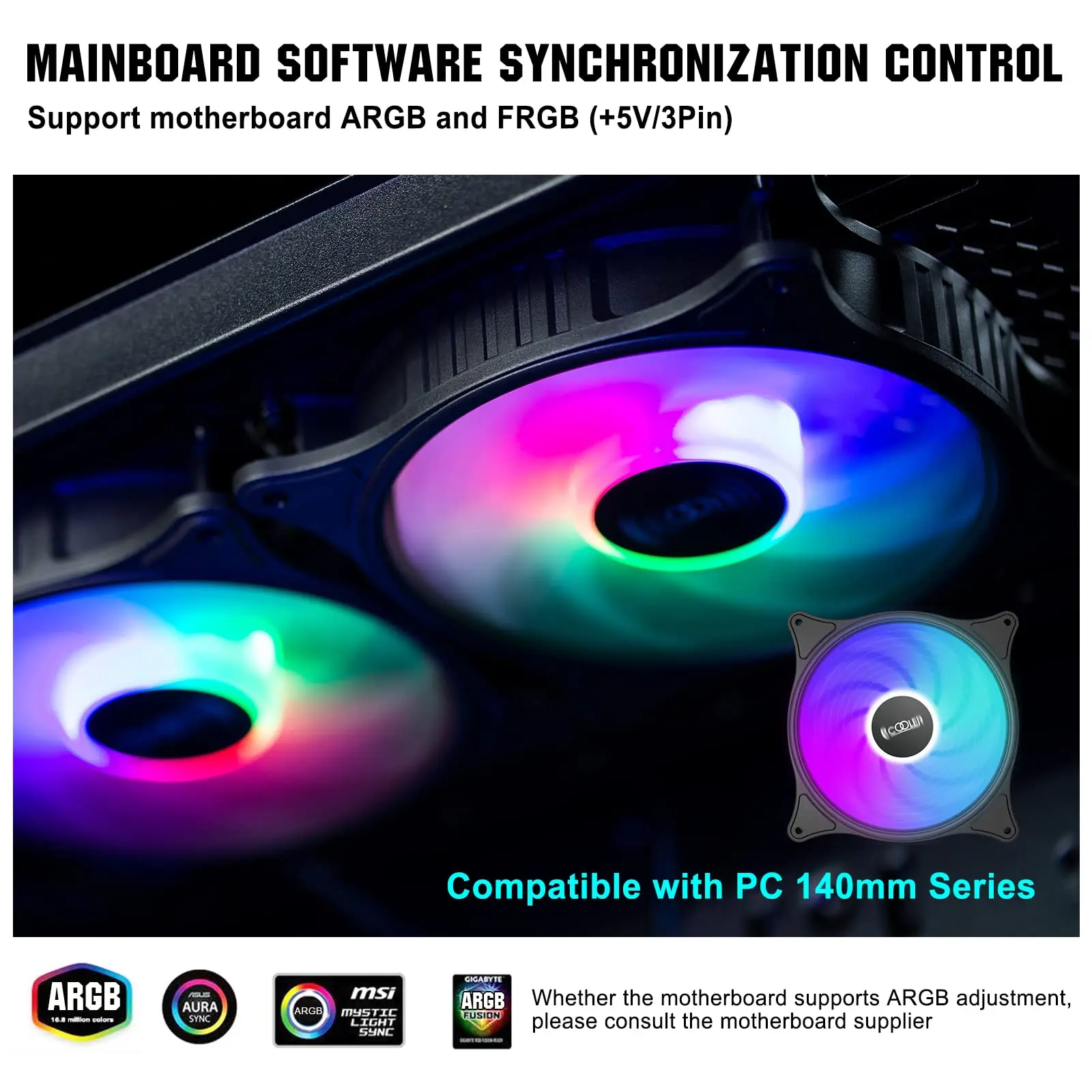 PCcooler-高性能サイレントファン、油圧ベアリングケース、pcケース、argb、rgb、pwm、FX-140、140mm、3ピン