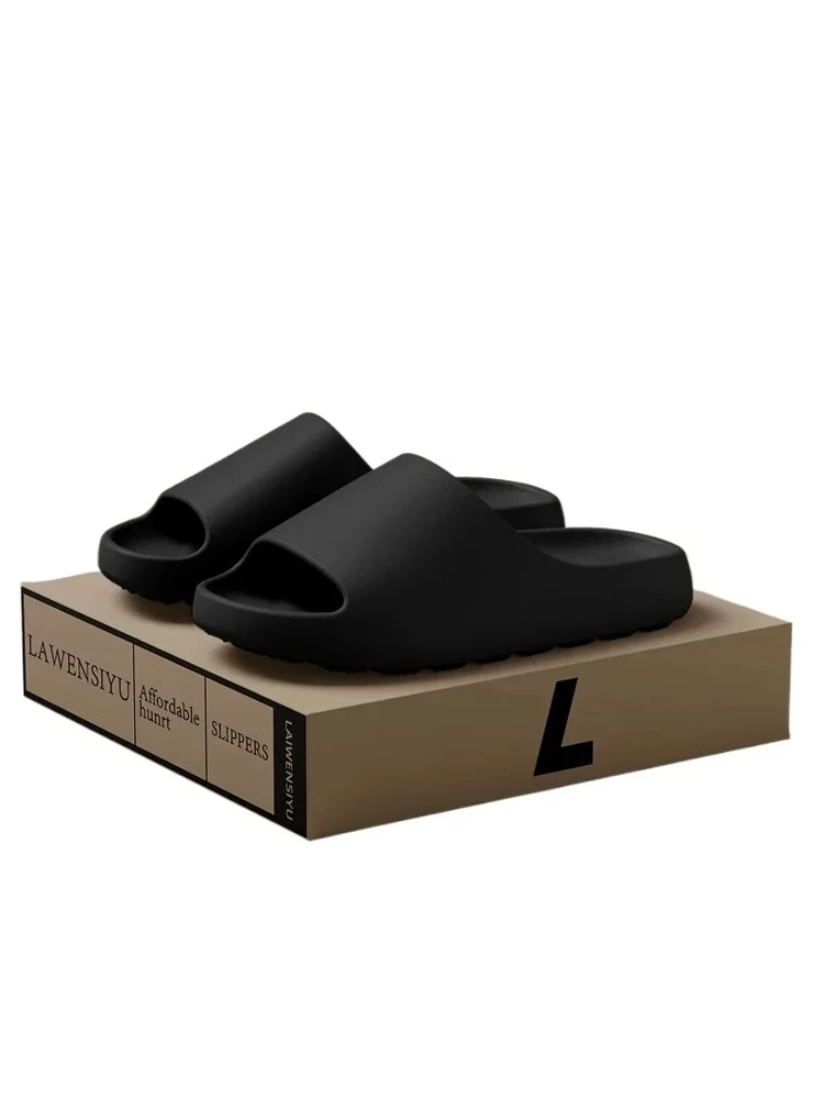 Pantoufles à semelles souples et épaisses en noix de coco EVA pour femmes, pantoufles d'été à la mode, sandales de douche à domicile, chaussures de plage pour hommes