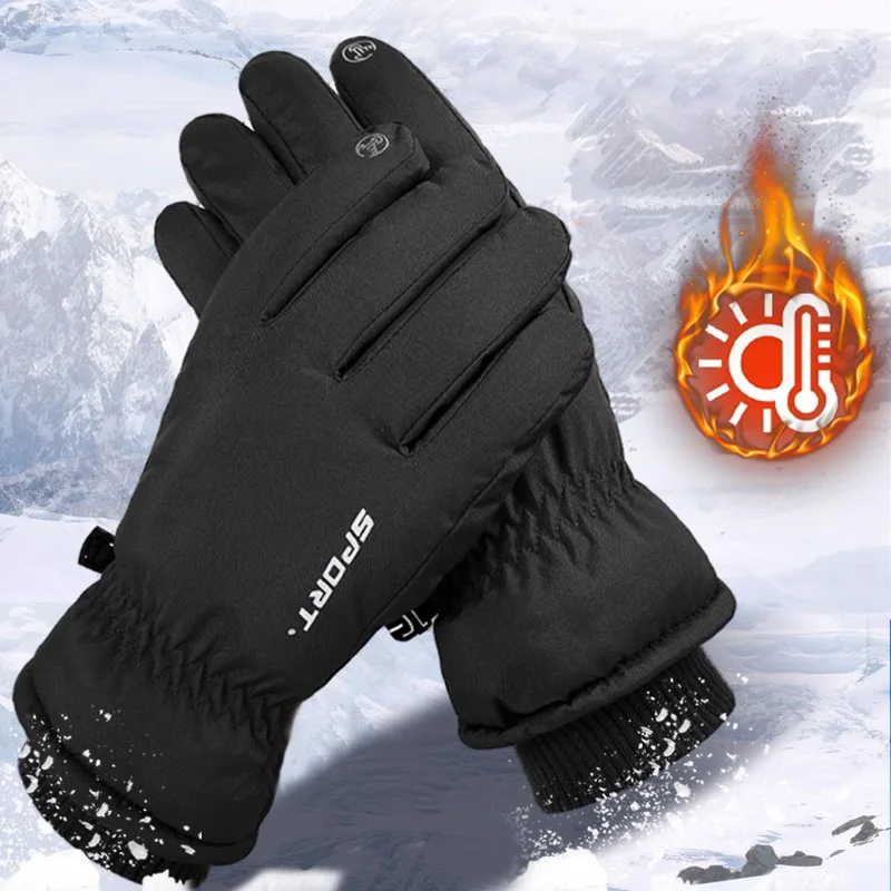 Thermal Winter Cycling Ski Gloves Windproof Waterproof with Touchscreen Lining Anti-Slip for Work Cycling Motorcycle Ski