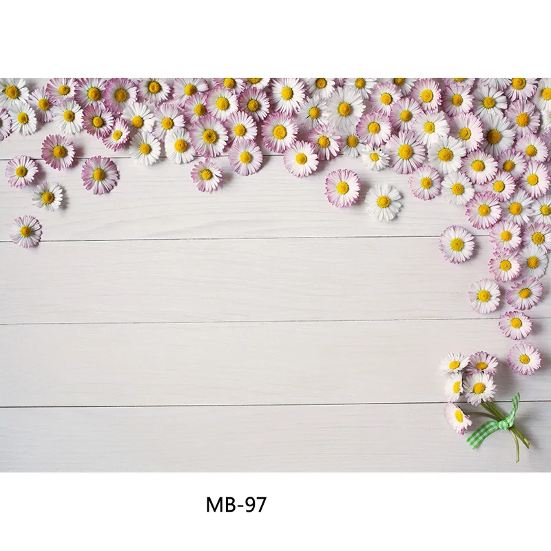 SHENGYONGBAO Spring Flower Wood Board Photography Backdrops Photo Studio Props Wooden Floor Backgrounds MB-03