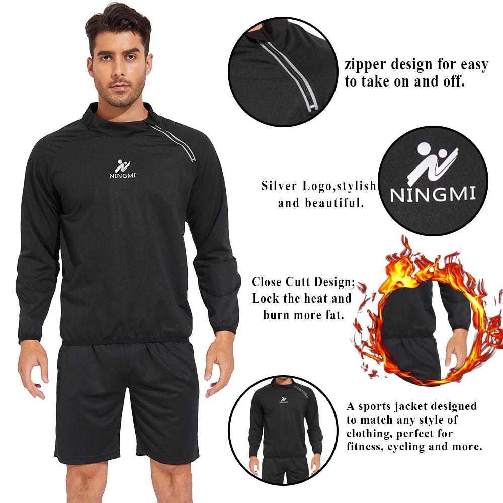 SEXYWG Sauna Sweat Shirt for Men Fitness Workout Top Weight Loss Sportwear Fat Burning Thermal Body Shaper image 2