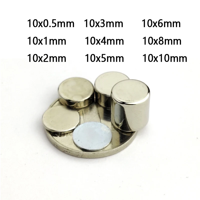 Round Micro Magnets 10x0.5 10x1 10x2 10x3 10x4 10x5 10x6 10x8 10x10 MM Refrigerator Magnet 10*1 10*2 10*3 10*5 10*6 10*8 10*10mm