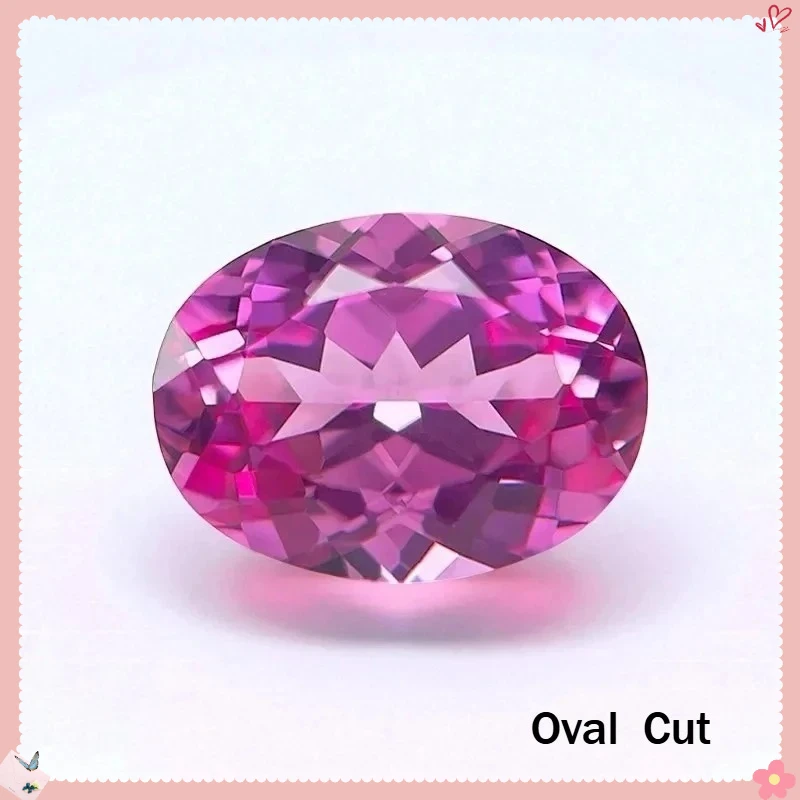 

F-Pink Color Lab Grown Sapphire for Jewel Making DIY Ring Necklace Earrings Main Materials with GRA Certificate Daily Matching
