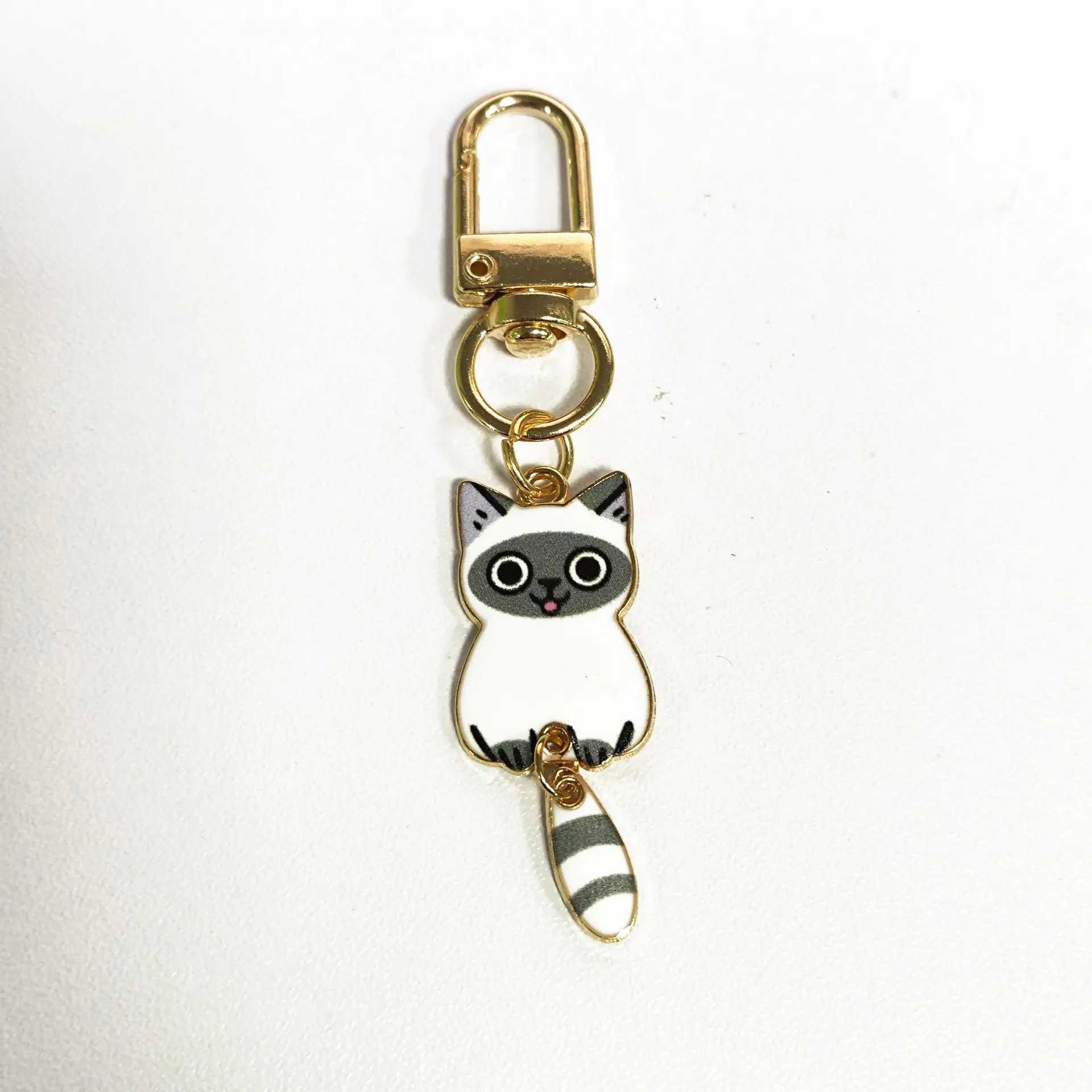 Cute Cartoon Kitten Custom Keychain, Key Ring Pendant