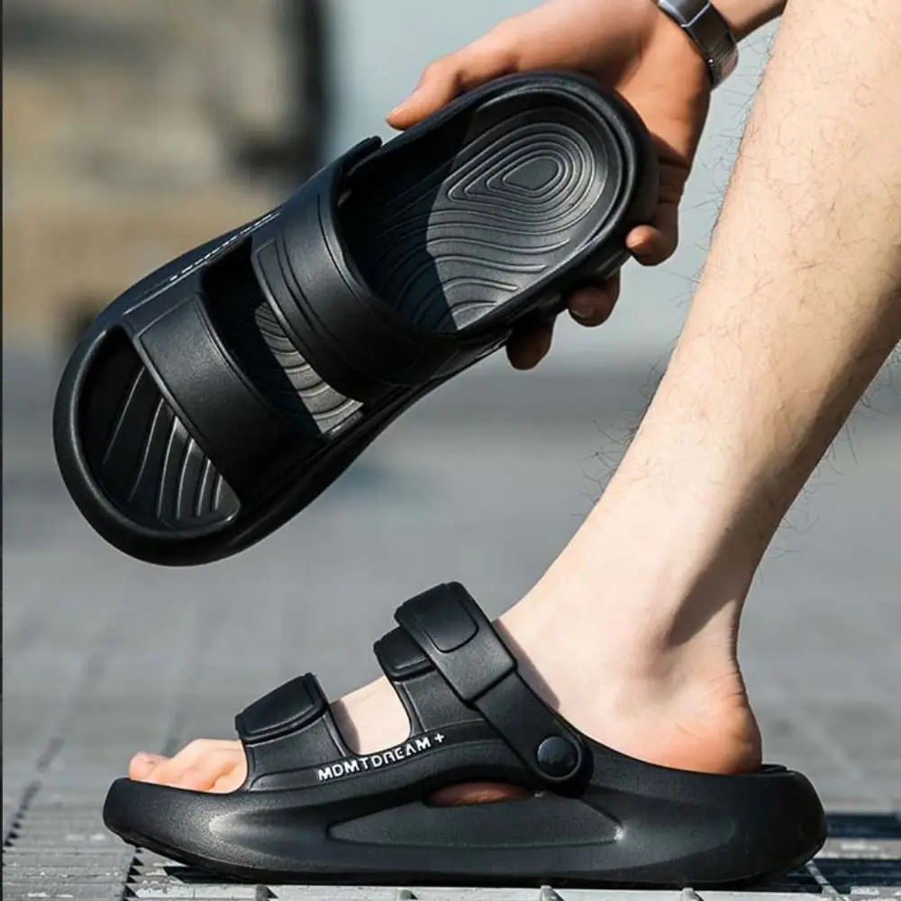 

Повседневные противоскользящие тапочки из ЭВА на плоской подошве, пляжная одежда с открытым носком, сандалии на платформе, обувь с защитой от запаха, шлепанцы, мужские летние сандалии