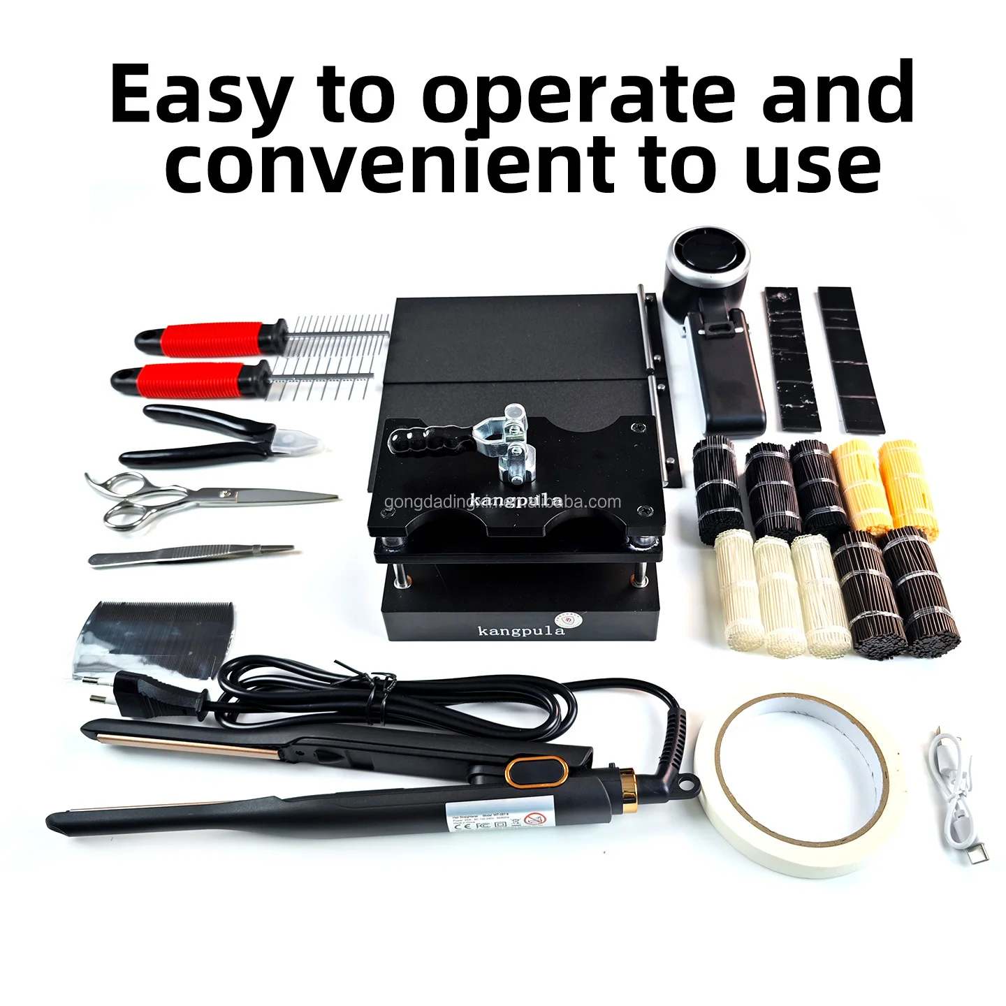 Ktip Keratin Hair Extension Making Machine-Human Hair Fibers Permed & Dyed Capable European/American Korean Styles