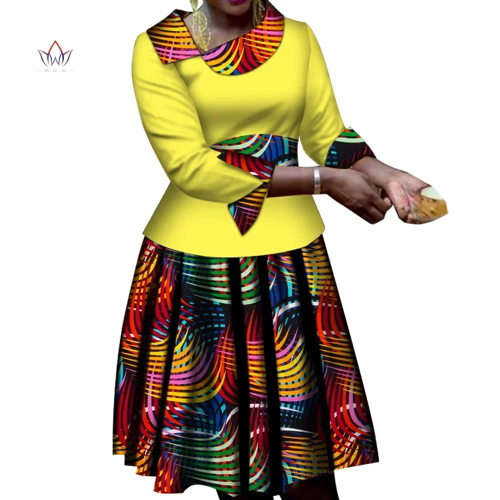 

Комплект женский из топа и юбки, с принтом и длинным рукавом, WY6530