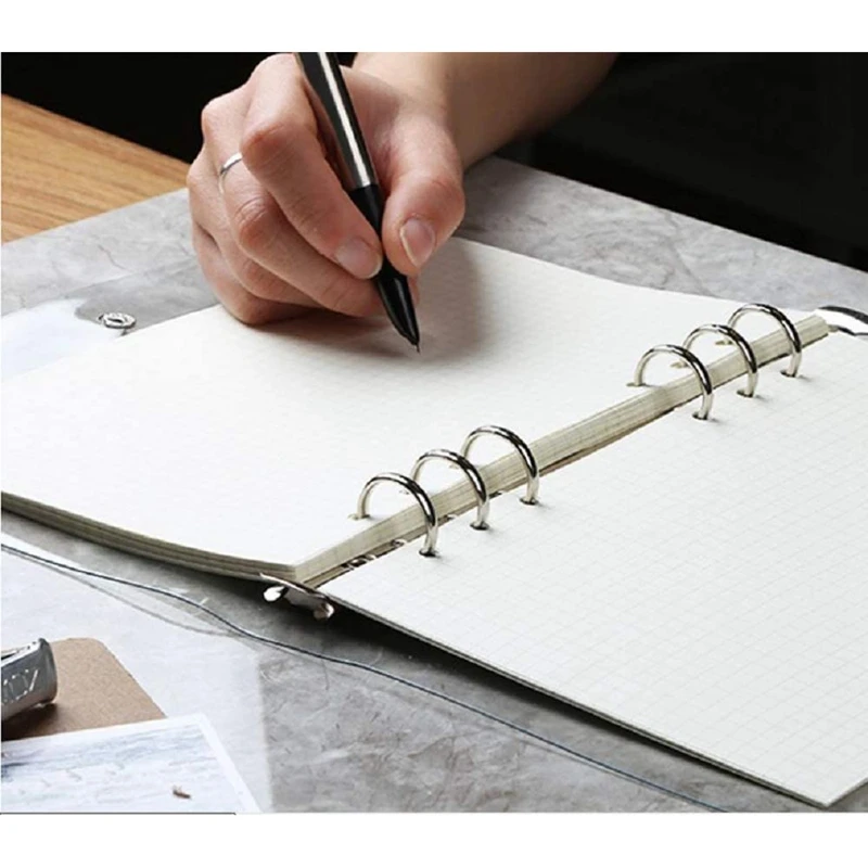 10 ชิ้น A5 ขนาด Binder กระเป๋า 6 หลุม Clear PVC ซิป Binder กระเป๋าหลวมกระเป๋าซิปซอง 2 ชิ้น A5 Binder