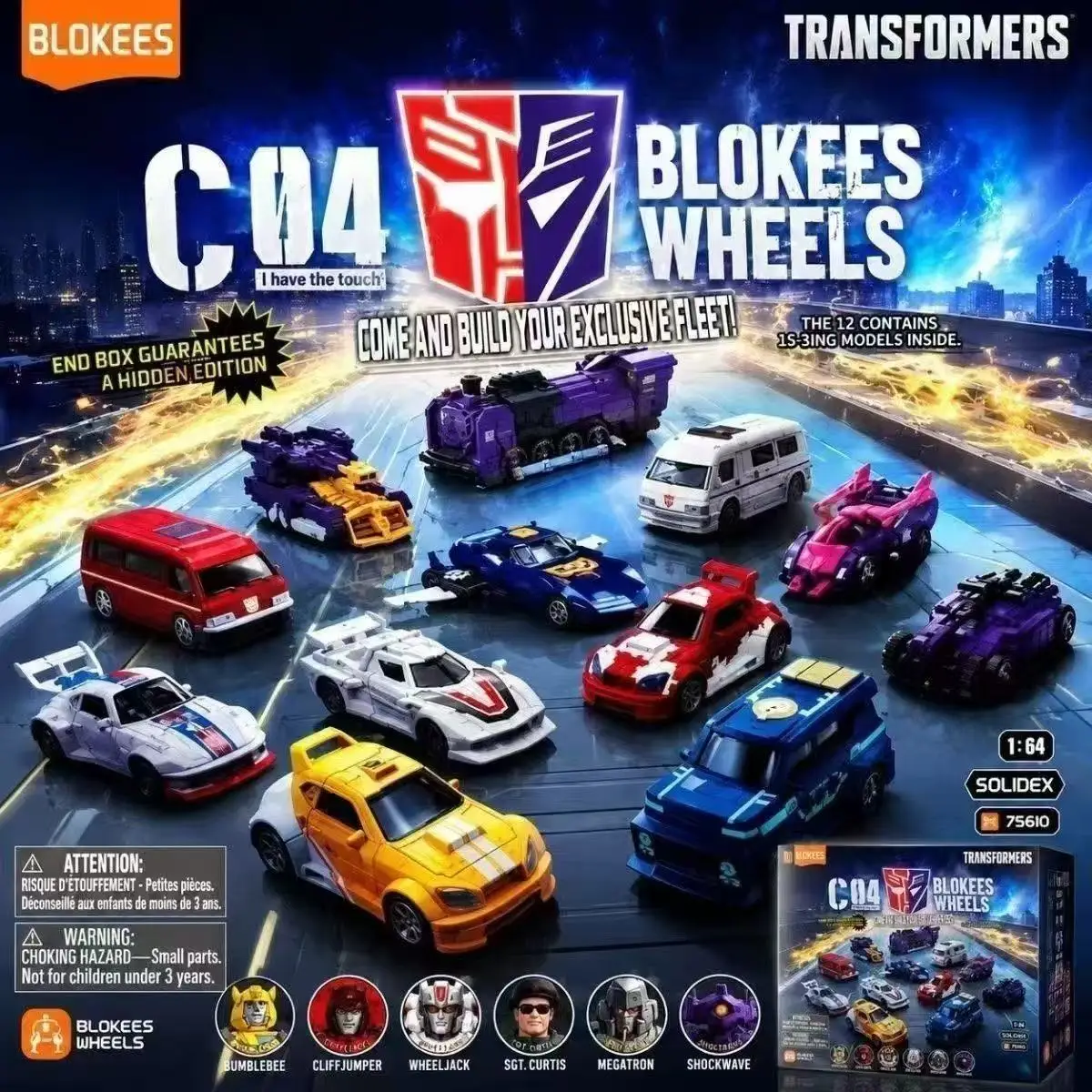 Hot Sale Blokees Authentic Transformers Block Car C04 Ark Heart Bumblebee Soundwave Toy Blind Box Surprise Collectible Gift
