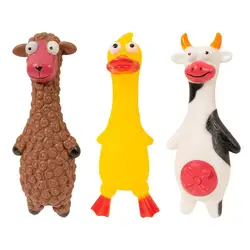 Puppy Teething Toys Dog Animal Toy Vinyls Dog Teether Animal Doll Sheep Duck Cows Sound Toy For Entertainment