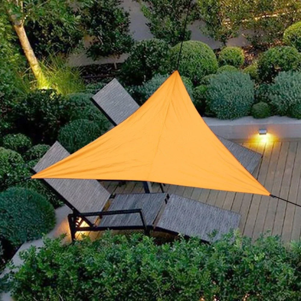 Refugio solar triangular impermeable, tamaño 3x3x3M con cuerdas, dosel para exteriores, portátil, 95% UV, vela de sombra, área de piscina