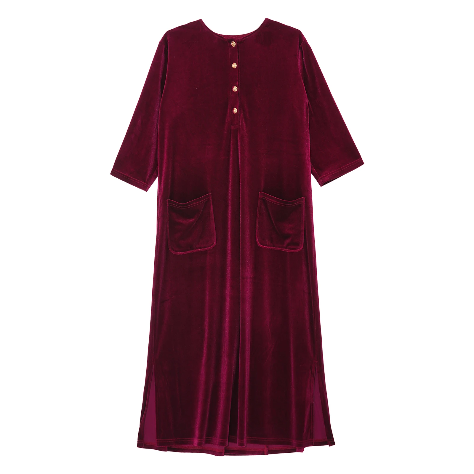 Womens Velvet Pajamas Set Long Sleeve Button Up Sleepwear Soft 2 Piece Loungewear Elderly Nursing Nightgown Autumn Winter Spring