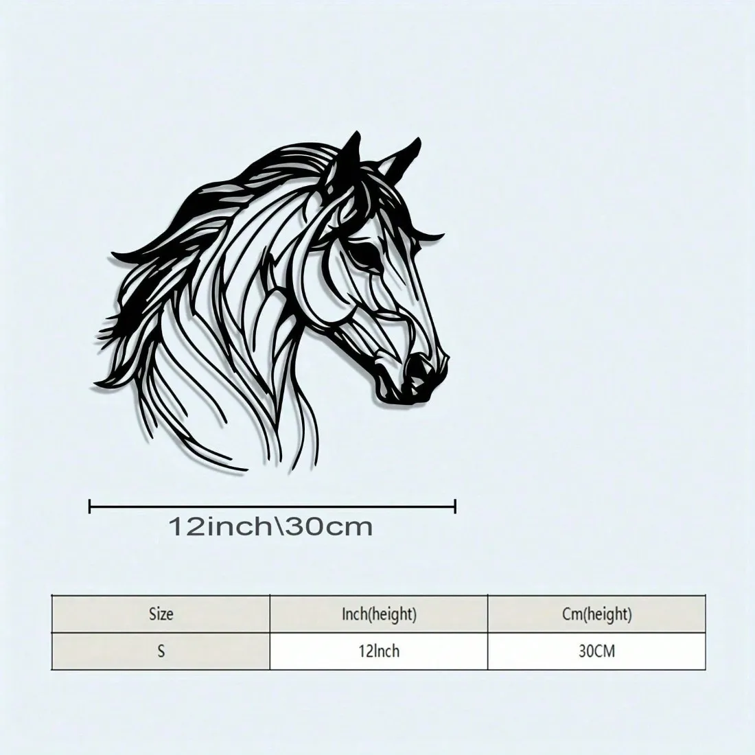 Vintage Wild Horse Metal Wall Art, Minimalist Iron Single Line Sculpture for Modern Living Room Decor