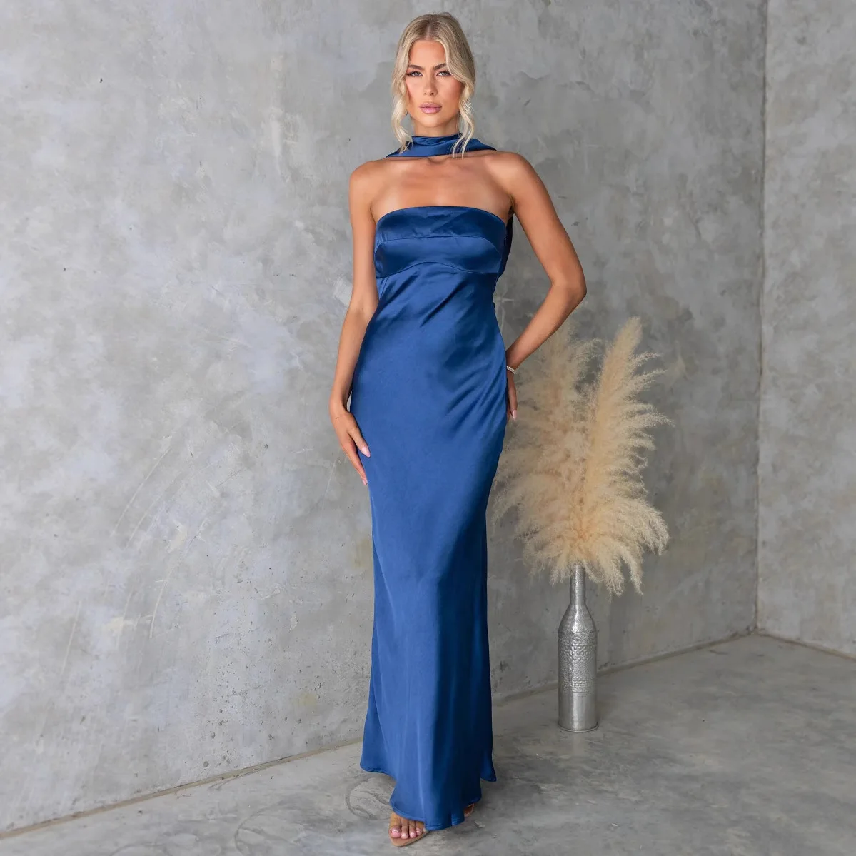 صيف جديد مثير طويل الحرير وهج الساتان الدكتور شنقا ني عالية الخصر ثي محبوك المرأة Faionable الدكتور جودة عالية بولي... #2