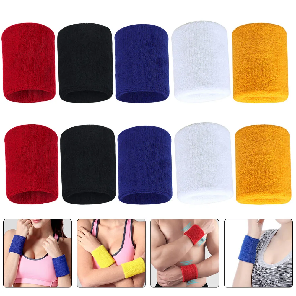 10 قطع من واقيات المعصم خفيفة الوزن ومريحة لممارسة التمارين الرياضية ورفع الأثقال والتنس وركوب الدراجات واللوازم الرياضية #2