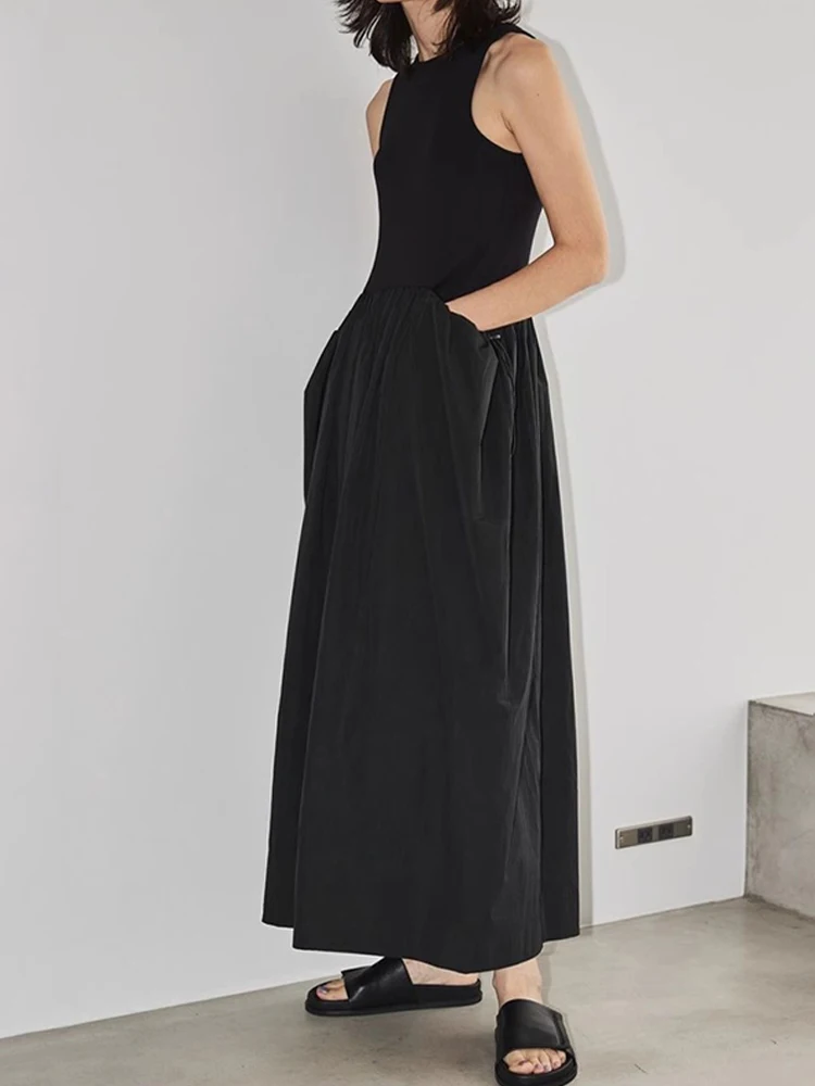 اليومية المرأة سليم صالح Svel سترة الدكتور عالية الخصر المرقعة تنورة طويلة ألف خط مزيج القطن الصيف وصول جديد