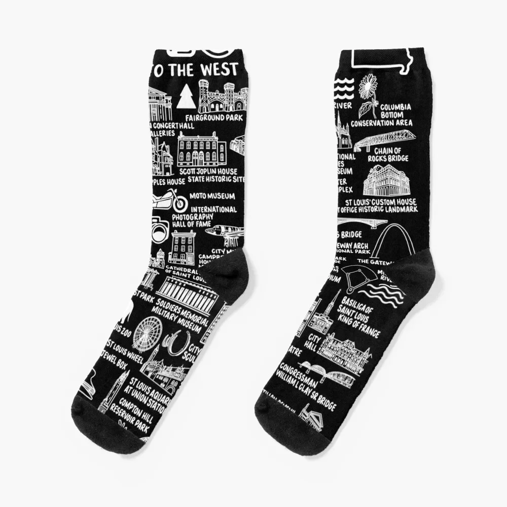 

St Louis Map Socks funny gifts sheer Stockings man christmas stocking Designer Man Socks Women's