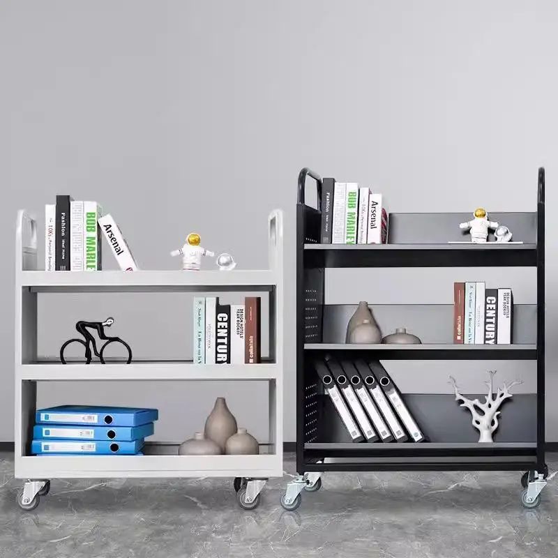 LTT silent book cart archive room special two-story three-story flatbed mobile cart three- and four-step book ladder