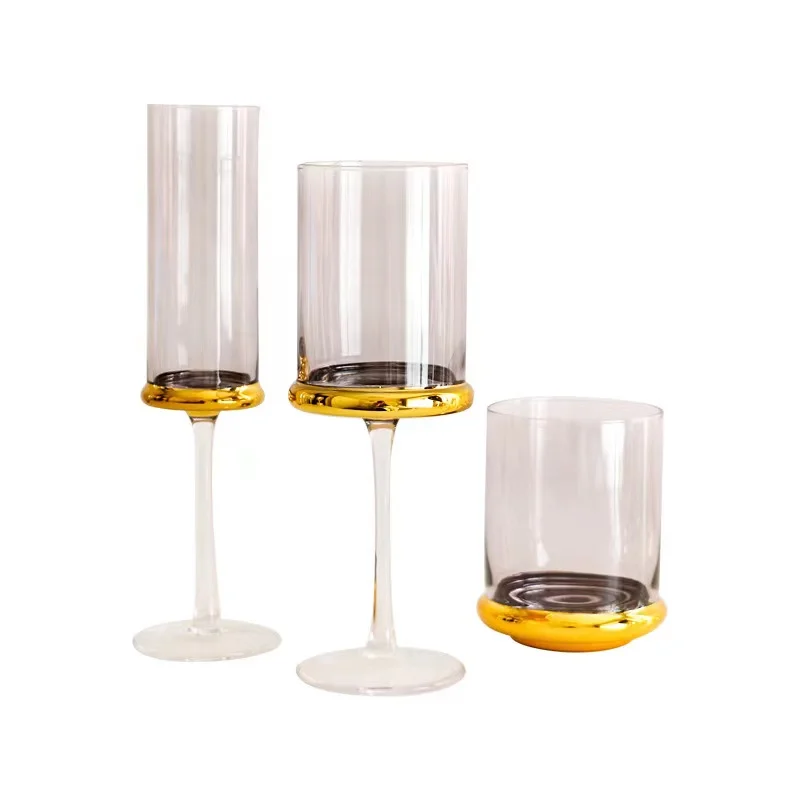 400ml Advanced Gold Plating Red Wine Glass Lead-Free Crystal Glass Whiskey Tasting Cup Goblet Cup Champagne Party Gift WineDrink