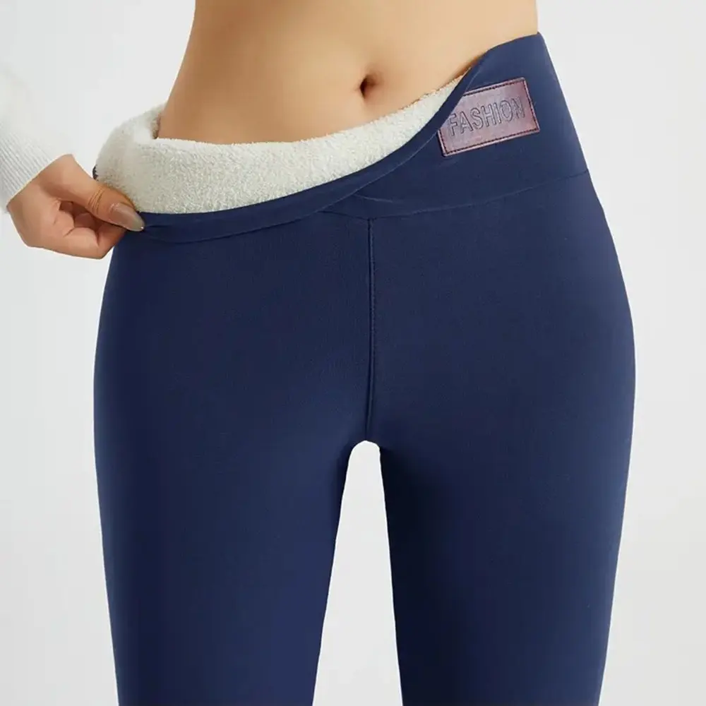 Leggings casuais de comprimento total, calças de cintura média, design básico confortável, roupa inferior feminina, leggings da moda